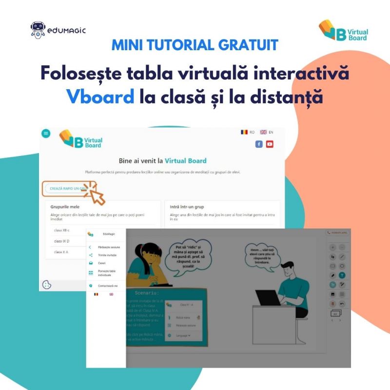 Tutorial gratuit Foloseste tabla interactiva virtuala VBoard