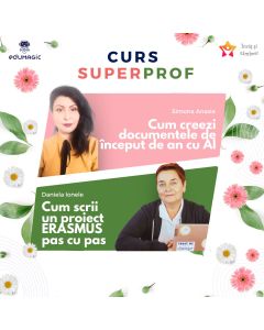 Cursul în format eLearning SuperProf: Proiecte Erasmus pas cu pas și fișe școlare cu AI