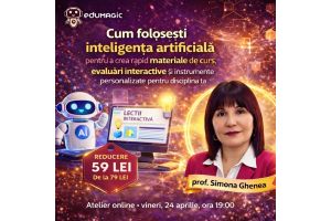 Cursul în format eLearning: Cum folosești inteligența artificială pentru a crea rapid materiale de curs, evaluări interactive și instrumente personalizate pentru disciplina ta
